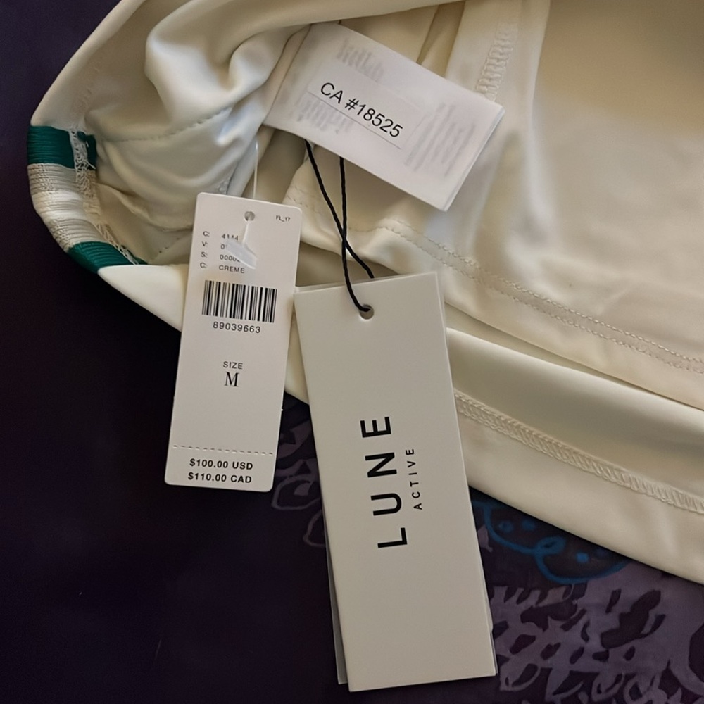 NWT Anthropologie Lune Active River Lift Striped Mini Skirt in Cream - Picture 6 of 9